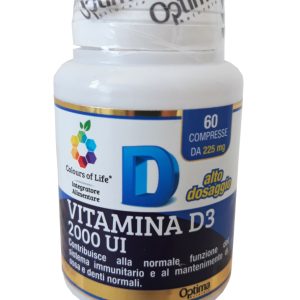 Vitamina D3 2000 UI, 60 compresse, 225 mg
