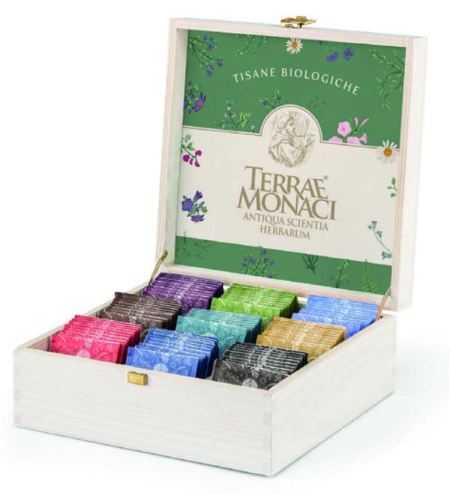 TISANE DEL BENESSERE BIO - SCATOLA IN LEGNO 9 GUSTI 90 FILTRI