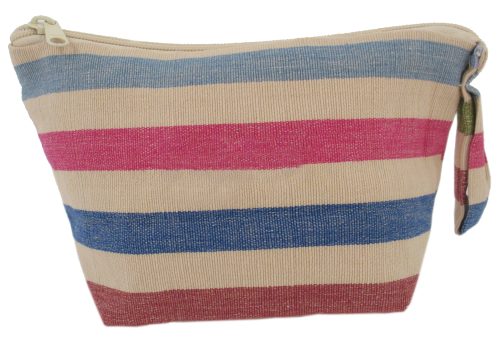 Beauty Case NOLI misura large in cotone naturale righe larghe
multicolor fucsia 36cm x 23cm x 11cm