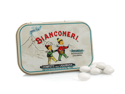 BIANCONERI - LIQUIRIZIA MENTA C/ZUC - SC. LATTA 12X50 GR