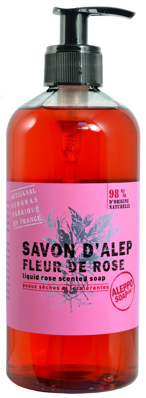 SAPONE DI ALEPPO LIQUIDO PETALI DI ROSA 500 ML