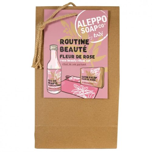 CONFEZIONE REGALO FIORI DI ROSA - ACQUA PROFUMATA, SAPONE SOLIDO E POCHETTE + CUSTODIA PORTA SAPONE