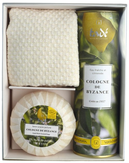 COFANETTO REGALO COLONIA DI BISANZIO - SAPONETTA 150 GR - COLONIA 100 ML - MINI FOUTA