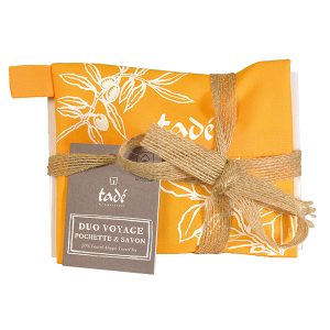 POCHETTE DA VIAGGIO PORTA SAPONE CON SAPONE DI ALEPPO 100 GR