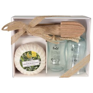 COFANETTO RITUALE DEL THE' - 2 BICCHIERI IN VETRO - SAPONE COLONIA 150 GR - SPREMIAGRUMI