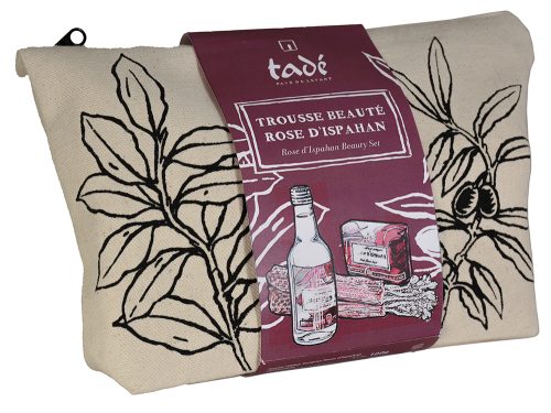 TROUSSE IN COTONE ROSA - ACQUA PROFUMATA 240 ML - SAPONETTA 100 GR - MINI FOUTA