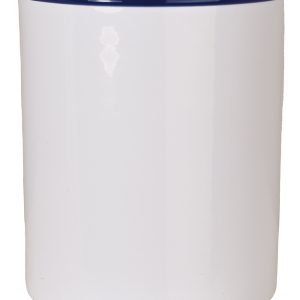 BICCHIERE SMALTATO BLU/BIANCO