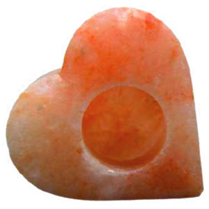 PORTA CANDELA SALE HIMALAYANO CUORE