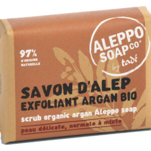 SAPONE DI ALEPPO FIORI DI ARGAN CON NOCCIOLI DI ALBICOCCA ESFOLIANTE 100 GR