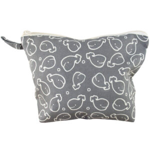 Beauty Case NOLI misura large in cotone naturale balene 36cm x 23cm x 11cm