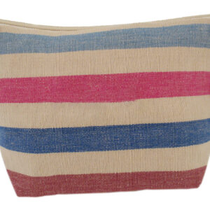 Beauty Case NOLI misura large in cotone naturale righe larghe
multicolor fucsia 36cm x 23cm x 11cm