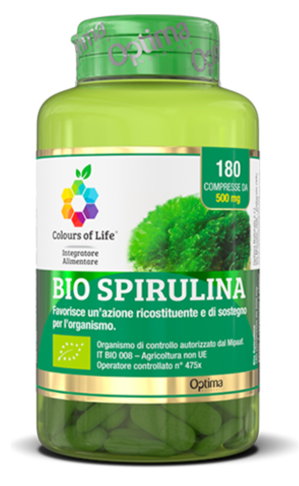 Bio Spirulina, 180 compresse, 500mg
