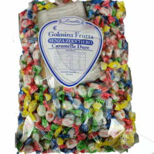 CARAMELLE ROSSELLA GOLOSINA SENZA ZUCCHERO CONFEZIONE DA 1 KG GELATINE MISTO FRUTTA