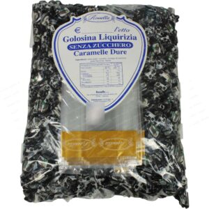 CARAMELLE ROSSELLA GOLOSINA SENZA ZUCCHERO CONFEZIONE DA 1 KG LIQUIRIZIA
