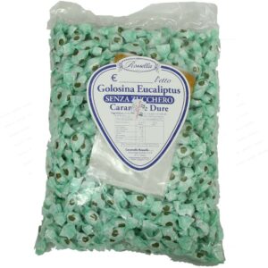 CARAMELLE ROSSELLA GOLOSINA SENZA ZUCCHERO CONFEZIONE DA 1 KG EUCALIPTUS