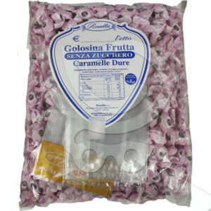 CARAMELLE ROSSELLA GOLOSINA SENZA ZUCCHERO CONFEZIONE DA 1 KG MIRTILLO