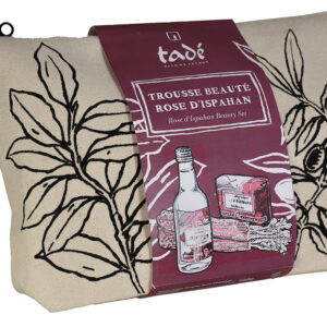 TROUSSE IN COTONE ROSA - ACQUA PROFUMATA 240 ML - SAPONETTA 100 GR - MINI FOUTA