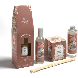 COFANETTO "ROSA DEL NILO" (CANDELA + SPRAY AMBIENTE) - COTONE
