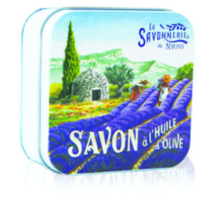 Sapone 100 gr Scatola in metallo PROVENZA 2 Capanna in pietra