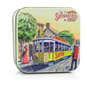 Sapone 100 gr Scatola in metallo ANNI TRENTA Tram