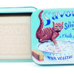 Sapone 100 gr Scatola in metallo GATTI 1 Gatto rosso