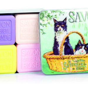 Sapone 4 x 100 gr Scatola in metallo - Gatti Bianco & Nero
