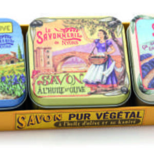 Set 3 saponi x 100 g Scatola in metallo PROVENZA
