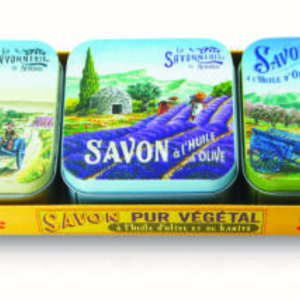 Set 3 saponi x 100 g Scatola in metallo PROVENZA 2