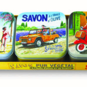 Set 3 saponi x 100 g Scatola in metallo VINTAGE