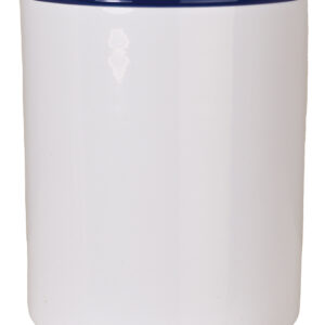 BICCHIERE SMALTATO BLU/BIANCO